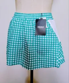 【新品】Admiral／スコート Ｓ／ギンガムチェック／テニスウェア／アドミラル