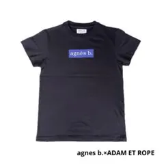●美品●アニエスベー プール アダム エ ロペ●別注BOXロゴTシャツ●ブラック