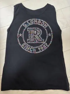 R-LONDONロゴスタッヅ装飾 黒 タンクトップ美品