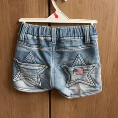 星型ポケット付き半ズボンライトブルー　デニムスエット