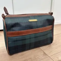 Ralph Lauren チェック柄 レザー ポーチ セカンドバッグ