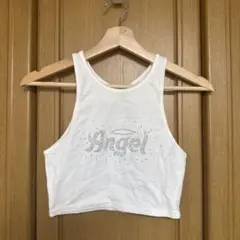 SHAGGIE Angel ラインストーン タンクトップ ホワイトのサムネイル
