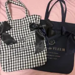 Maison de FLEUR トートバッグ 2点セット ギンガムチェック