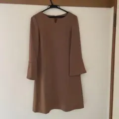 KUMIKYOKU ブラウン 長袖ワンピース S2