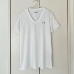 アンダーアーマー　白Tシャツ　Vネック　XL スポーツトレーニングウェア