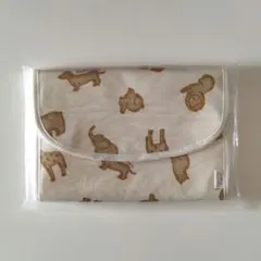 新品☆ジェラートピケ クッキーアニマル柄 母子手帳ケース (M)