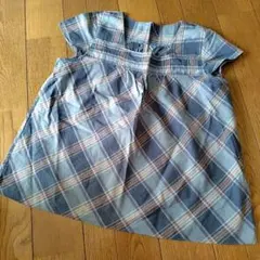 バイアスチェック短めレディースチュニック　L L 千趣会　ベルメゾン