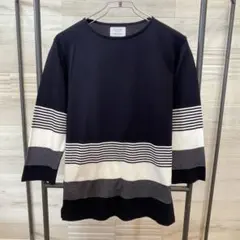 EDIFICE エディフィス　カノコランダムボーダー　七分袖　Tシャツ　46のサムネイル