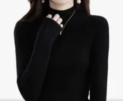 タートルネックセーター 黒 M/L