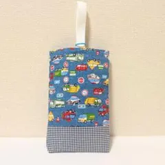 上履き入れ　上履き袋　靴袋　車　青