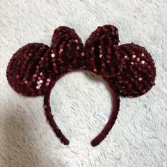 【公式】 ディズニー　ミニーちゃん　赤　カチューシャ