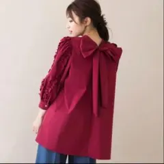 ローズティアラ フリルスリーブ チュニック ブラウス 2WAY 華やか 上品のサムネイル