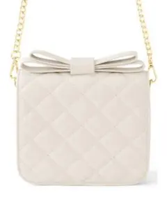 GRL キルティングリボンスクエアチェーンショルダーバッグ