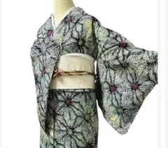 有松鳴海絞り 浴衣 夏物 兎 綿 躾糸付き 黒地 G013 - メルカリ