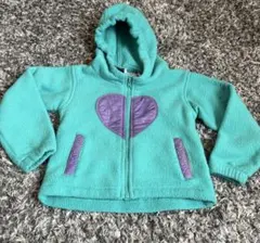 コロンビア　ターコイズ色フード付きフリースアウター