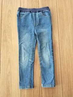 プティマイン　キッズ デニムパンツ ウエストゴム ブルー　110サイズ
