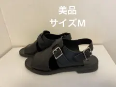 MARGARET HOWELL レザーサンダル ブラックのサムネイル