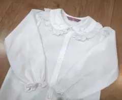 110長袖ブラウス レース フリル リボン 卒園式 入園式 フォーマル 白