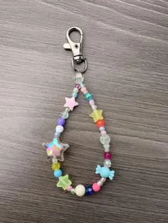 カラフルビーズストラップ|キーホルダー
