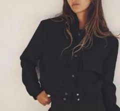 新品未使用‼️ZARA ザラ　ポケット マキシ ボンバージャケット　ブラック