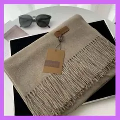 ⭐️SALE価格⭐️ マフラー　大判　大判マフラー　ベージュ　シンプル　寒さ対策