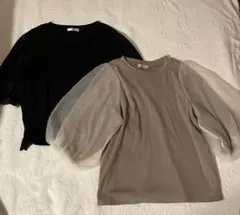 パフスリーブ Tシャツ 2色セット まとめ売り