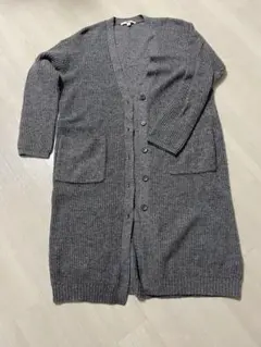 グレー ロングニットカーディガン