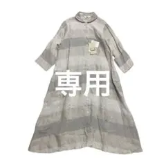 コットンハウスアヤ オリジナルコットン￼ジャガード 長袖ワンピース