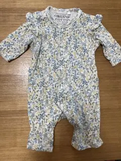 オーガニックコットン 花柄ロンパース 50~60cm