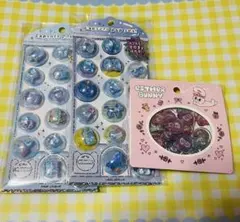 シール3点セット　カプセルポップシール2種、エスターバニーおはじきシール