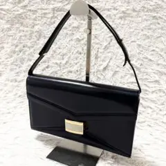 銀座かねまつ　ハンドバッグ　レザー　フォーマル　ブラックのサムネイル
