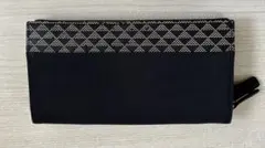 ☆甲州印伝 ☆ 伝統工芸品 長財布 ブラック ラウンドファスナー