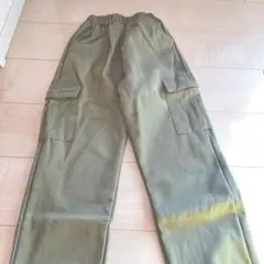 カーゴパンツ オリーブグリーン ゴムウエスト