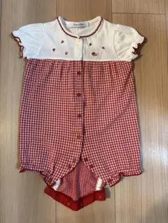 familiar ベビー ロンパース 70cm 赤チェック　ファミリアのサムネイル