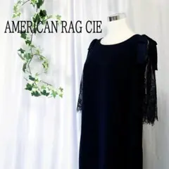 アメリカンラグシー ワンピース ドレス レース 黒 リボン 38