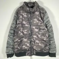 00s Y2K TETE HOMME 切り返しパフジャケット カモ柄 異素材のサムネイル