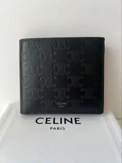 極美✨CELINE 二つ折り財布 バイフォールド レザー クロコ ブラック 極美✨CELINE 二つ折り財布 バイフォールド レザー クロコ ブラック