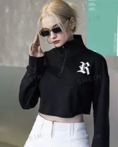 SHEIN スウェット ハーフジップ
