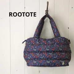 ルートート ROOTOTE 小花柄 ハンドバッグ トートバッグ ネイビー