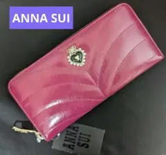 ピンク 新品 未使用 アナスイ ANNA SUI がま口 長財布 ピーコック