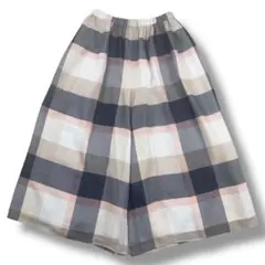 美品　チェック　ガウチョパンツ　ピンク　ブルーレーベルクレストブリッジ　S 春夏