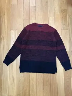 RAGEBLUE ストライプニットセーター Mサイズ　赤黒