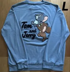 新品　トムとジェリー　サガラ刺繍　長袖　薄手　トレーナー　メンズ　L
