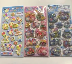 スパンコールパーティー　ぷくぷくシール　3点セット　おまけ付き
