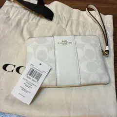 COACH シグネチャー ポーチ リストレット ホワイトのサムネイル