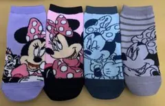 新品未使用品　レディース　ミニーマウス ソックス 4足セット