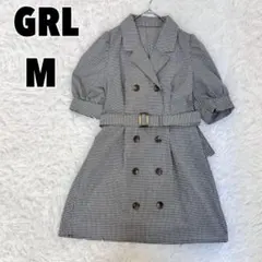 ♥GRL♥ グレイル (M) ベルト付きチェック柄ミニワンピース [tu405]