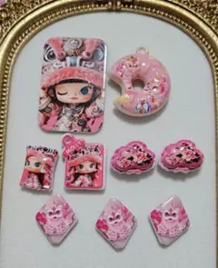 モーリーピンク獅子ビーズプレート②/モリーシーサーカスタムボールペン対応ビーズ