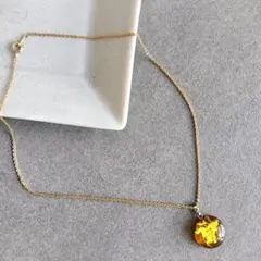 レトロ　ビンテージ　インタリオ彫り　べっ甲張り　ネックレス