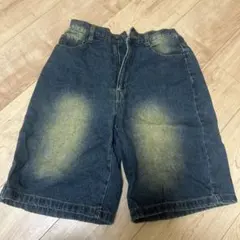 デニムハーフパンツ ウォッシュ加工